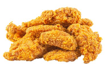 Beyaz arka planda izole edilmiş kızarmış tavuk kanadı