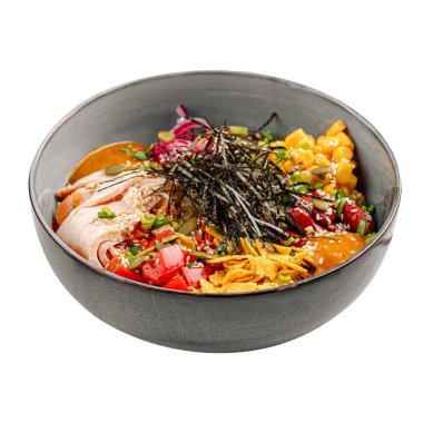 Sebzeli tavuk budu kasesinin izole edilmiş kısmı.