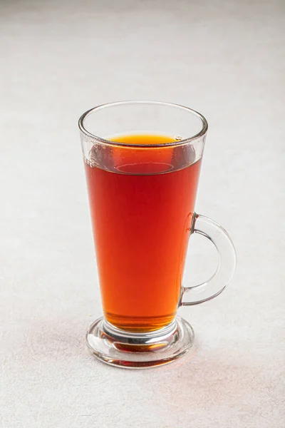 Скляний Кухоль Гарячого Чорного Чаю — стокове фото