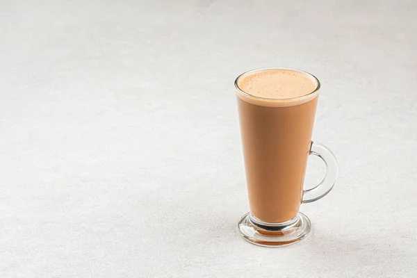 Glass Mug Hot Latte Coffee Macchiato — Stock Photo, Image