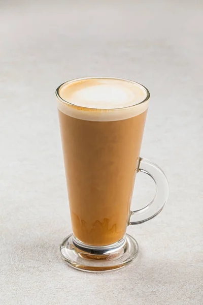 Skleněný Hrnek Horkého Latté Kávy Macchiato — Stock fotografie