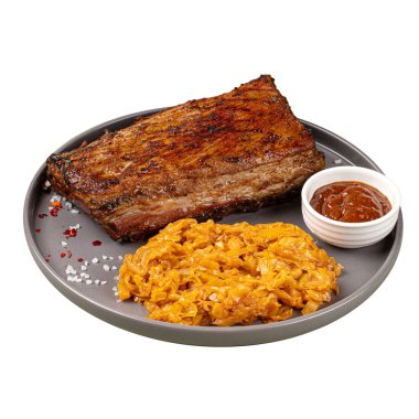 Isolated portion of german patronentasche josper rack of pork ribs clipart