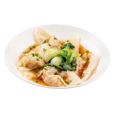 Çin mantısı ve Çin mantısının ayrı bir parçası.