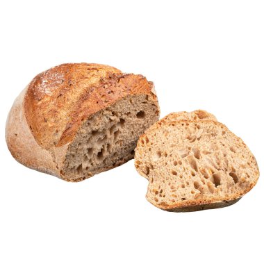 İzole edilmiş ekşi hamurlu çavdar ekmeği dilimleri.