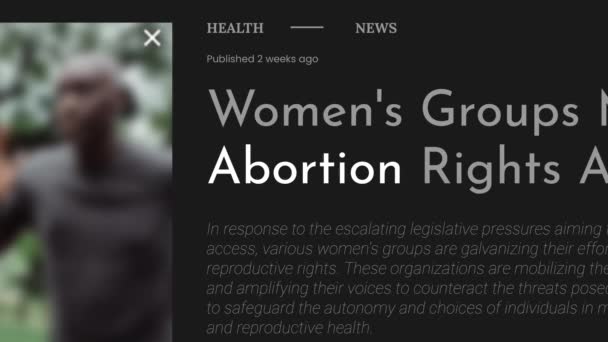 Animacja Wideo Terminu Aborcja Podkreślona Nagłówkach Gazet Fake Tytuły Czarnym — Wideo stockowe