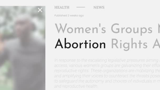Videoanimering Termen Abort Som Belyses Fake Rubriker Nyhetspublikationer Titlarna Vit — Stockvideo