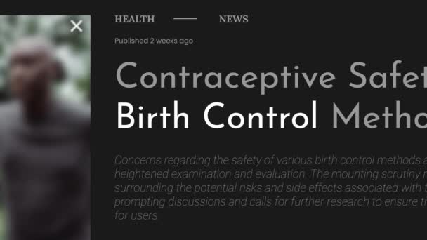 Video Animatie Van Term Birth Control Benadrukt Fake Krantenkoppen Titels — Stockvideo