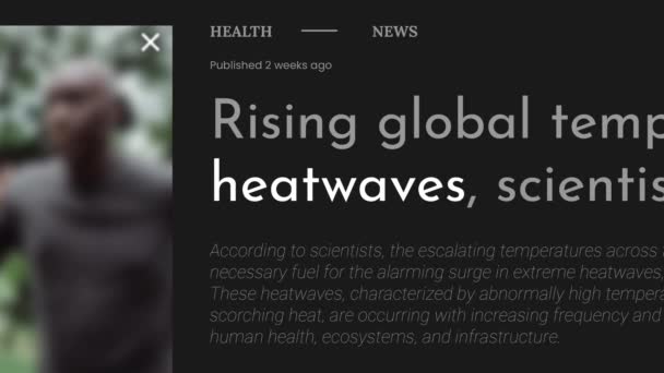Animação Vídeo Termo Heatwaves Destacada Nas Manchetes Notícias Fake Títulos — Vídeo de Stock
