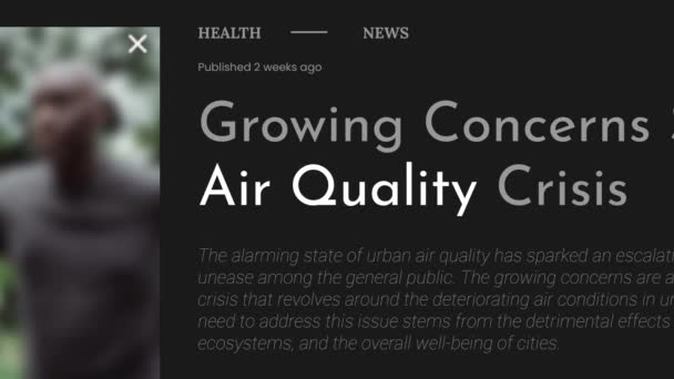 Videoanimation Des Begriffs Luftqualität Hervorgehoben Auf Fake Schlagzeilen Nachrichtenpublikationen Die — Stockvideo