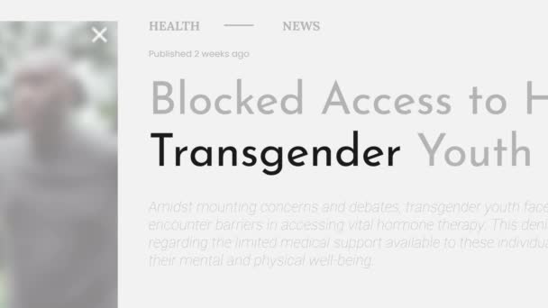 Video Animatie Van Term Transgender Voorpagina Van Fake Titels Zijn — Stockvideo