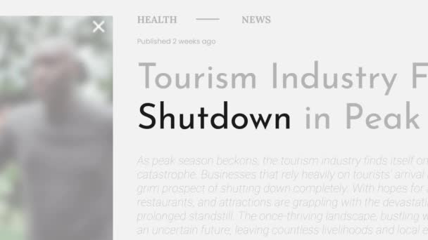 Video Animation Term Shutdown Highlighted Fake Headlines News Publications Titles — Stock Video