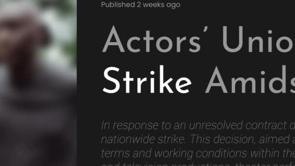 Animación Video Del Término Strike Resaltado Los Titulares Las Publicaciones — Vídeos de Stock