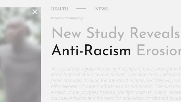 Відео Анімація Терміну Анти Расизм Висвітлюється Новинних Виданнях Fake Заголовки — стокове відео