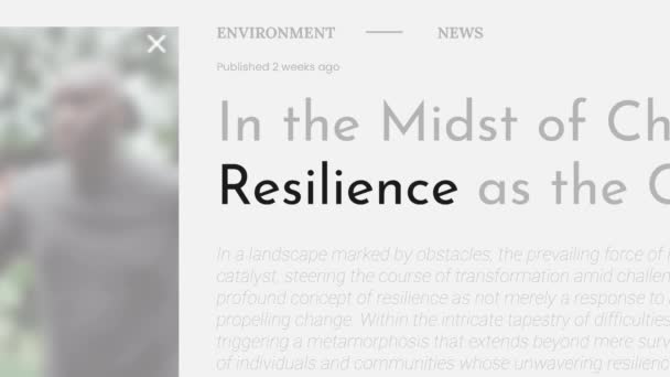 Term Resilience Highlighted Fake Headlines News Publications Titles White Background — Αρχείο Βίντεο