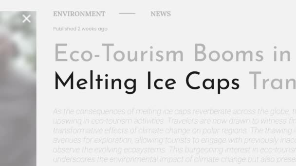 Term Melting Ice Caps Highlighted Fake Headlines News Publications Titles — Vídeos de Stock