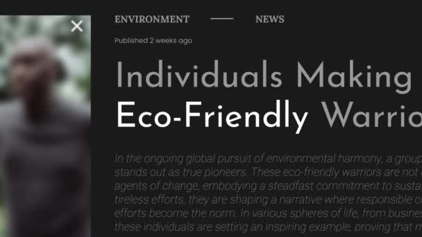 Term Eco Friendly Highlighted Fake Headlines News Publications Titles Black — Stok Video