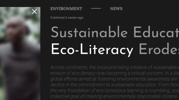 Termo Eco Literacia Destacado Nas Manchetes Das Publicações Notícias Fake — Vídeo de Stock