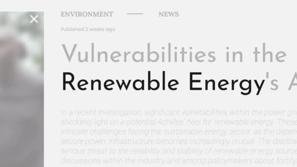 Όρος Ανανεώσιμες Πηγές Ενέργειας Τονίζεται Στα Πρωτοσέλιδα Των Εφημερίδων Fake — Αρχείο Βίντεο