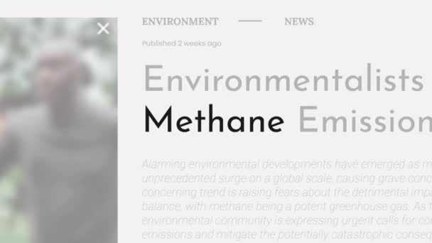 Term Methane Disorot Pada Berita Utama Fake Publikasi Berita Judul — Stok Video