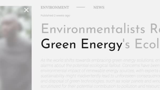 Όρος Πράσινη Ενέργεια Τονίζεται Στα Πρωτοσέλιδα Των Εφημερίδων Του Fake — Αρχείο Βίντεο