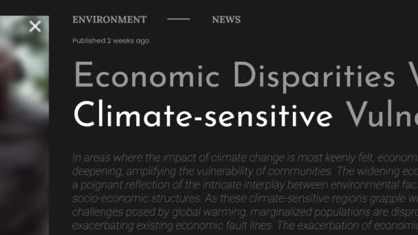 Der Begriff Klimasensitiv Wird Den Fake Schlagzeilen Hervorgehoben Titel Auf — Stockvideo