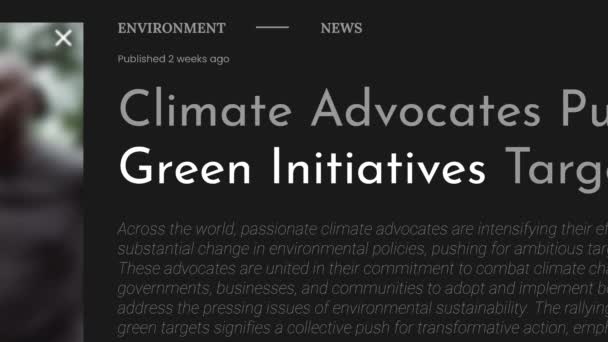 Zöld Kezdeményezések Kifejezés Rávilágított Hamis Hírek Címlapjaira Címek Fekete Háttérrel — Stock videók