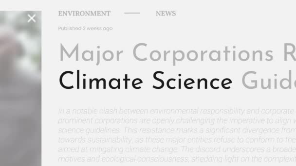 Término Ciencia Climática Resaltado Los Titulares Las Publicaciones Noticias Fake — Vídeos de Stock