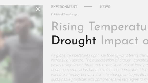 Term Drought Highlighted Fake Headlines News Publications Titles White Background — Stock Video