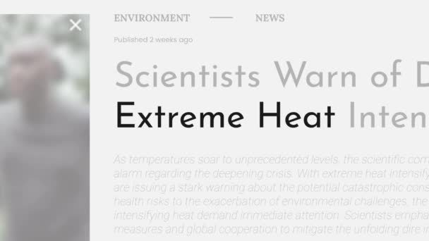 Sahte Haber Başlıklarında Extreme Heat Terimi Vurgulandı Başlıklar Beyaz Arkaplanda — Stok video