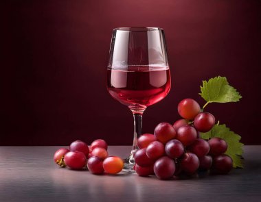 A simple and elegant presentation of a grape-infused beverage. clipart