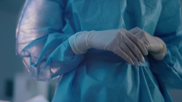 Closeup Camera Operation Room Hospital Capturing Video Nurse Wearing Protective — ஸ்டாக் வீடியோ