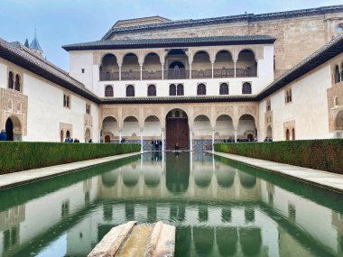 view of the palace, the famous touristic attraction in the alhambra of the city of Granada, Spain