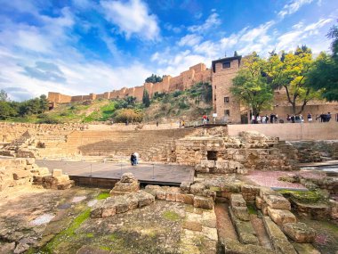 view of the ruins of the ancient city of malaga, spain