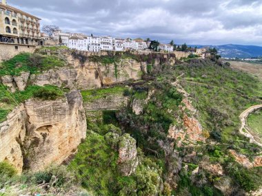 panoramic view of the famous tourist destination on hill, Ronda, Spain