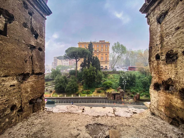 Θέα Της Πόλης Του Αρχαίου Φρουρίου Της Πρωτεύουσας Της Ιταλίας — Φωτογραφία Αρχείου