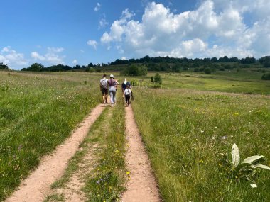 Yeşil alanda bir grup insan.