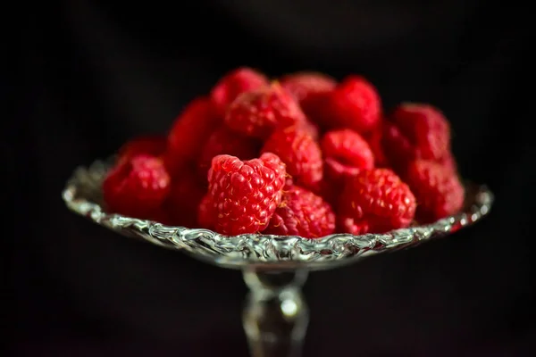Fresh Ripe Red Strawberries Dark Background — Stock Photo, Image
