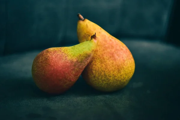 Two Red Pears Black — Stock Photo, Image