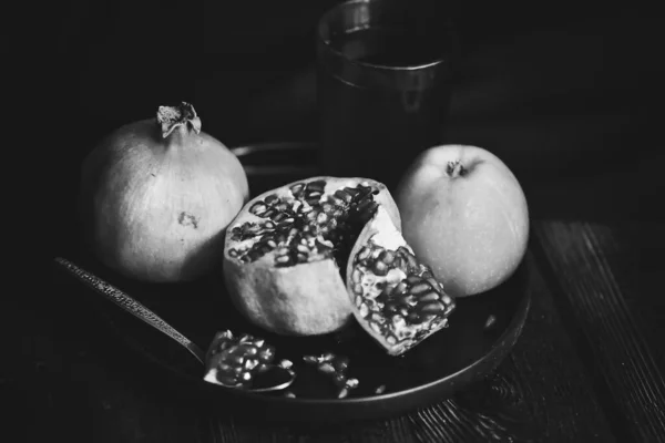 Φρέσκα Φρούτα Ξύλινο Φόντο — Φωτογραφία Αρχείου