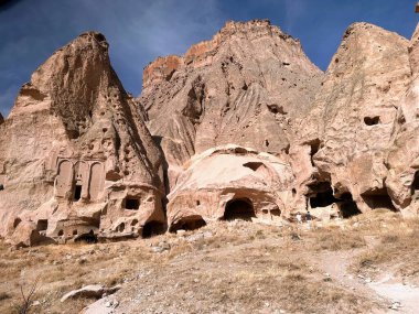 Kapadokya, Türkiye. Kapadokya 'nın antik mağara şehri..