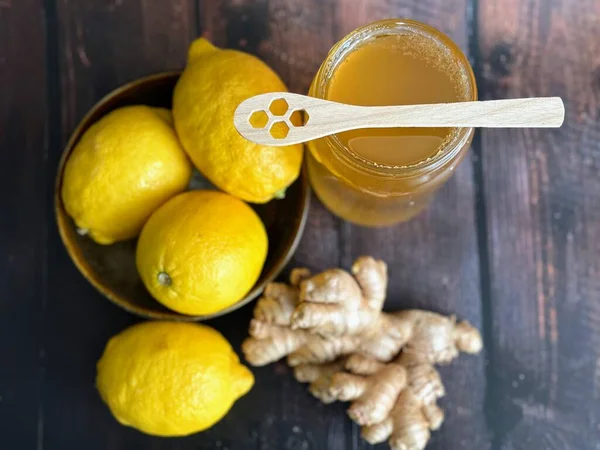 fresh honey, lemon and ginger