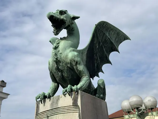 Dragon on the bridge in Ljubljana, Slovenia