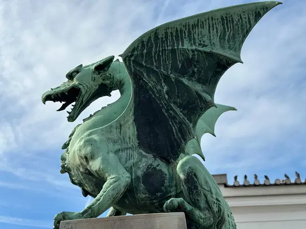 The dragon on the bridge of the city of Ljubljana in Slovenia