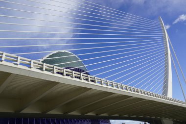 Valencia, İspanya - 20 Mayıs 24: Şehir sanat ve bilimlerinin güzel mimarisi ve modern sanatı, Valencia,
