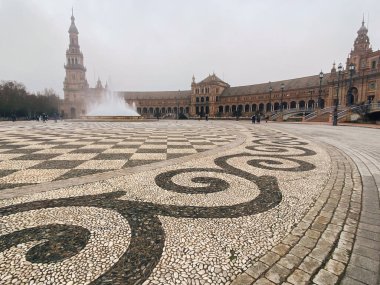 Seville, Endülüs, İspanya 'daki Plaza de Espana