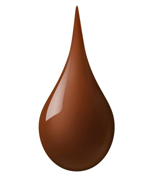 Chokladdroppar Isolerad Vit Bakgrund Realistisk Eps Fil — Stock vektor