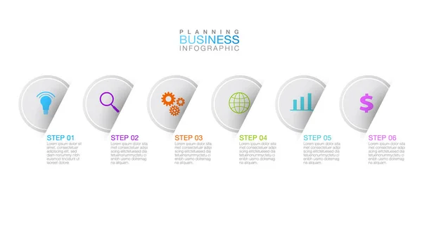 Die Infografik Business Template Schritten Zeigt Eine Zeitachse Mit Schritten — Stockvektor