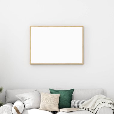 Modern iç mimari tarzında modern iç mimari bir poster. 3 Boyutlu Hazırlama