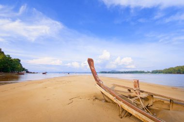 Taşlı, Tayland 'lı Palm sand tropikal plajı