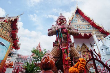 Wat Kunnatee Ruttharam. Bangkok Tayland 'daki Budist Tapınağı.